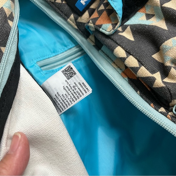 Kavu Geometric Triangles Sling Bag Black Blue Gray Backpack Clean 17.5 In - Picture 4 of 8